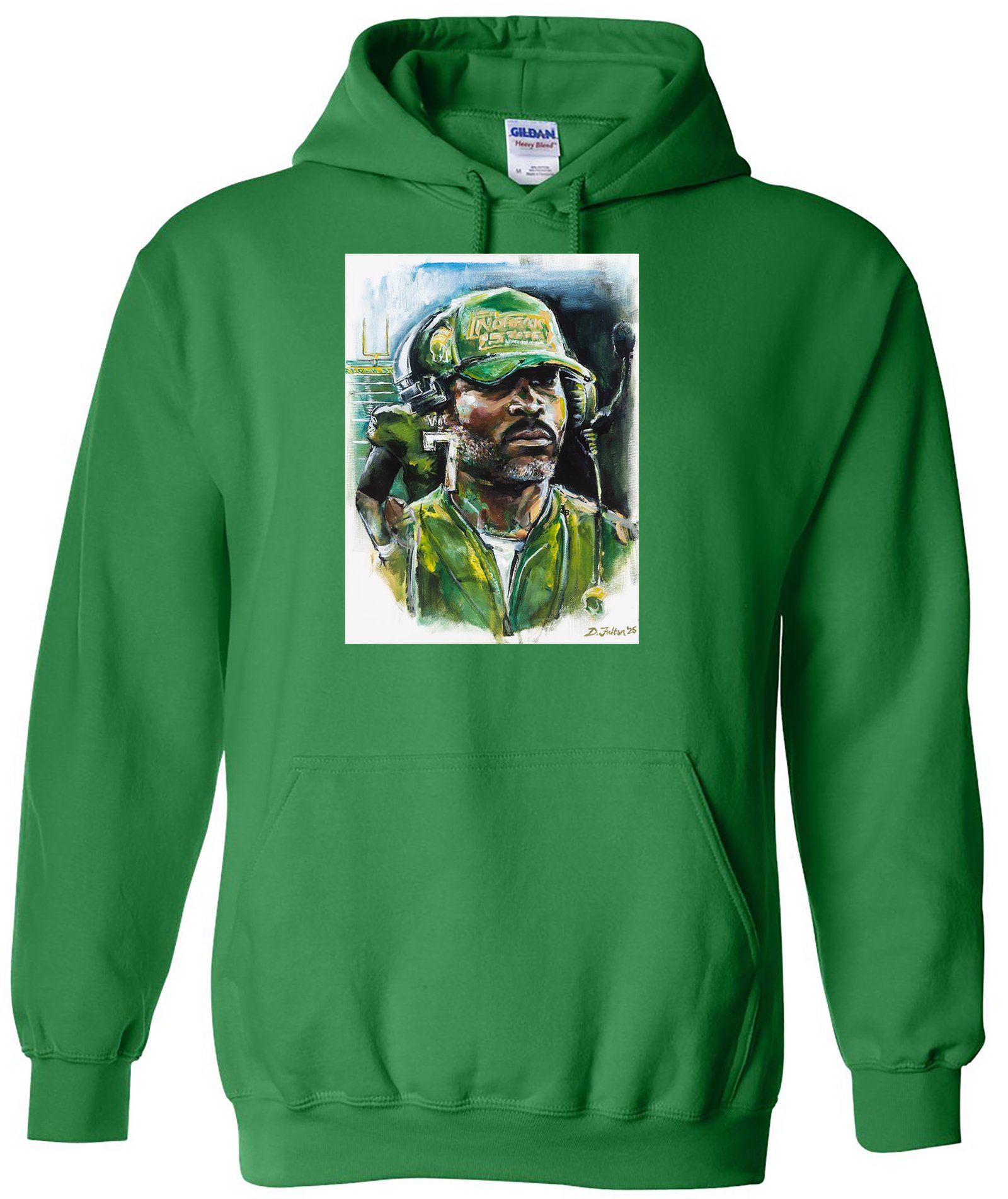 Coach Vick on Green hoodie